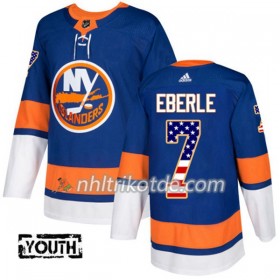 New York Islanders Trikot Jordan Eberle 7 Adidas 2017-2018 Blau USA Flag Fashion Authentic - Kinder